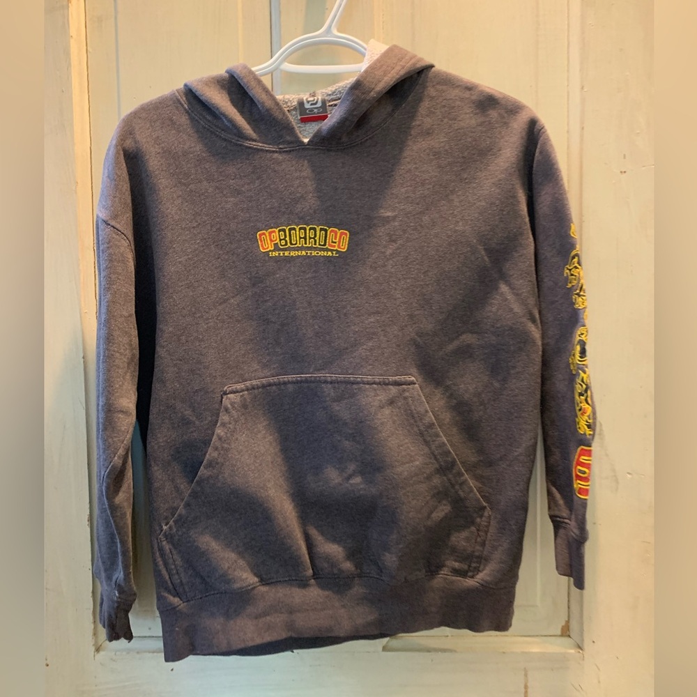 Gray OPBoard Dragon Print Long-Sleeve Hoodie